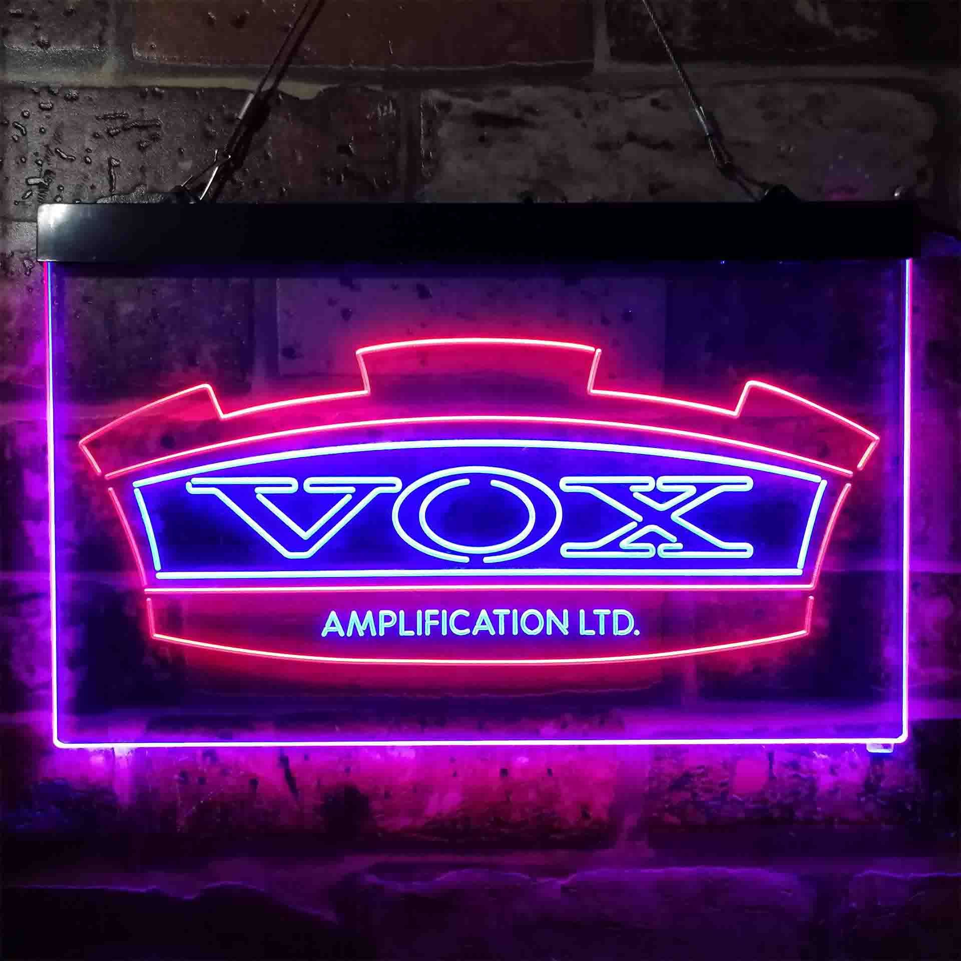 VOX Amplification Ltd. Logo Dual LED Neon Light Sign